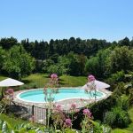 G&icirc;te Cerisiers ***, la piscine partag&eacute;e, &agrave; l'ombre bleue du figuier