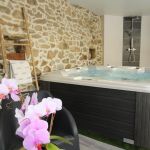 Espace salon d'int&eacute;rieur avec SPA et Sauna privatifs