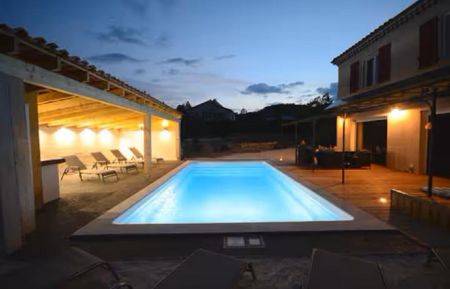 G&icirc;te n&deg;126728 Lagorce - Ard&egrave;che - Piscine de nuit avec pool house